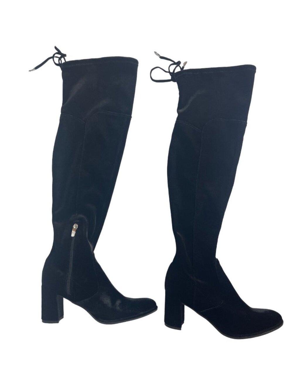 Marc Fisher Velvet Above Knee Boots Womens 6.5 M Black Zipper